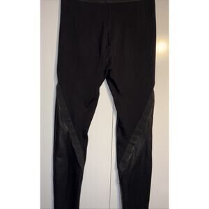 BCBG MAXAZRIA - SASHA PONTE ELASTIC WAIST FAUX LEATHER LEGGINGS, Size Small